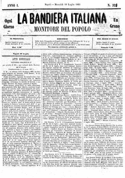 La bandiera italiana : monitore del popolo