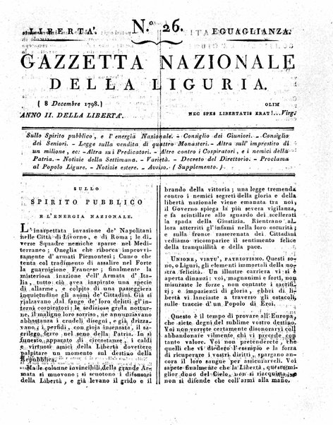 Gazzetta nazionale della Liguria