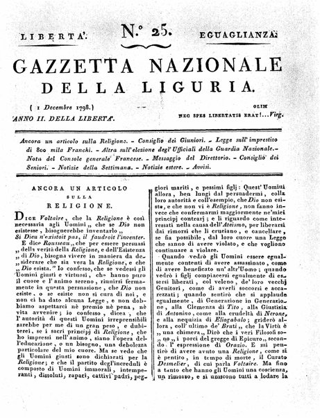 Gazzetta nazionale della Liguria