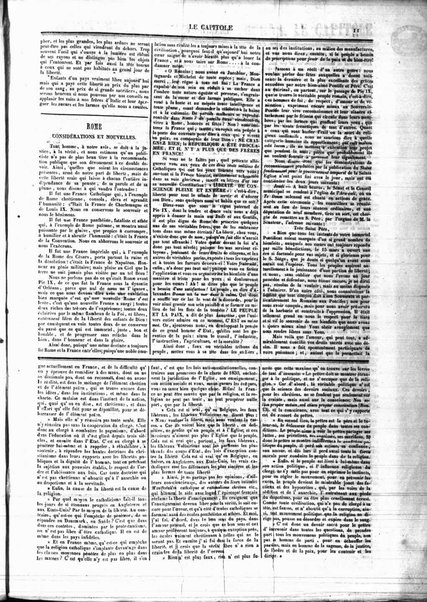 Le capitole : journal religieux, politique, littéraie, agricole et commercial