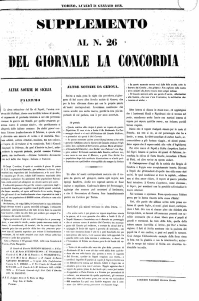 La concordia : giornale politico, morale, economico e letterario