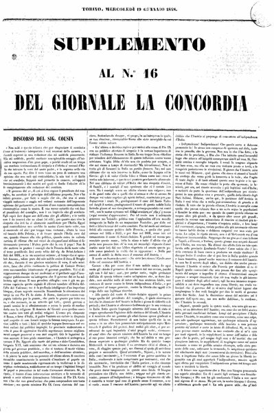 La concordia : giornale politico, morale, economico e letterario