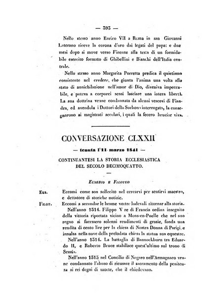 Giornale cattolico intitolato Le conversazioni di Filoteo