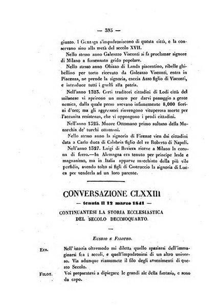 Giornale cattolico intitolato Le conversazioni di Filoteo