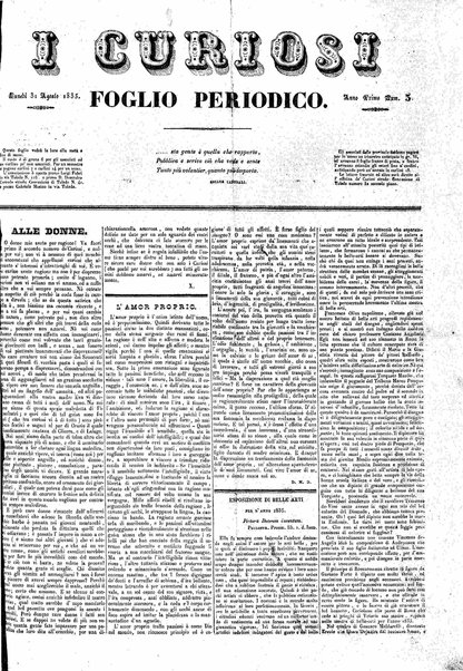 I curiosi : foglio periodico