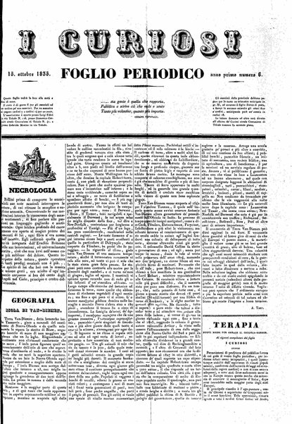 I curiosi : foglio periodico