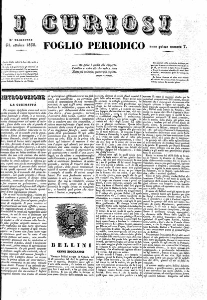 I curiosi : foglio periodico