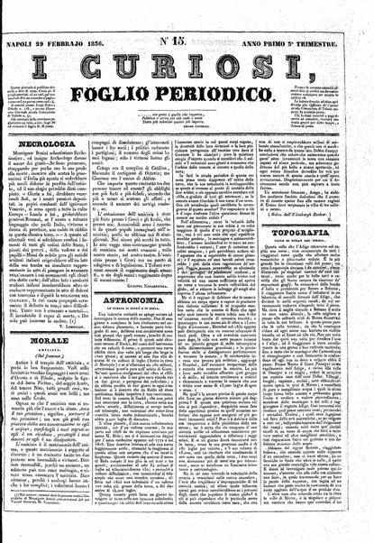 I curiosi : foglio periodico