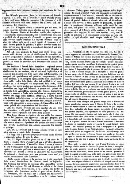 Giornaletto pei popolani : catechismo politico / per cura di P. Thouar e M. Cellini