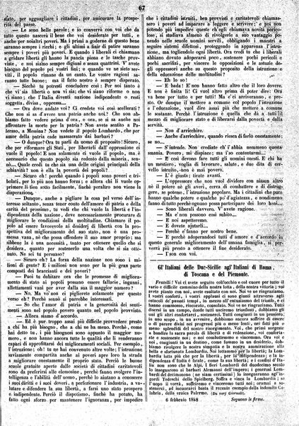 Giornaletto pei popolani : catechismo politico / per cura di P. Thouar e M. Cellini