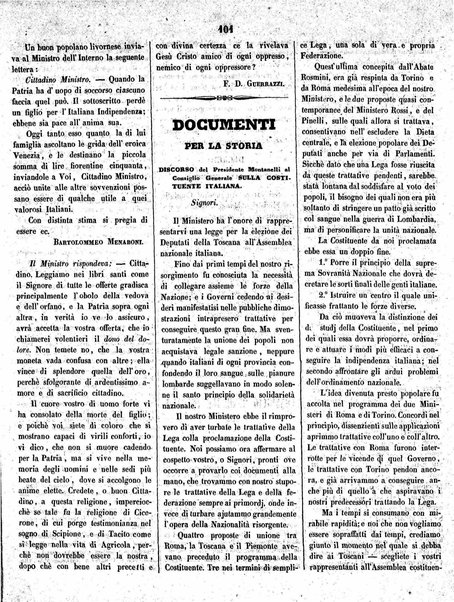 Giornaletto pei popolani : catechismo politico / per cura di P. Thouar e M. Cellini