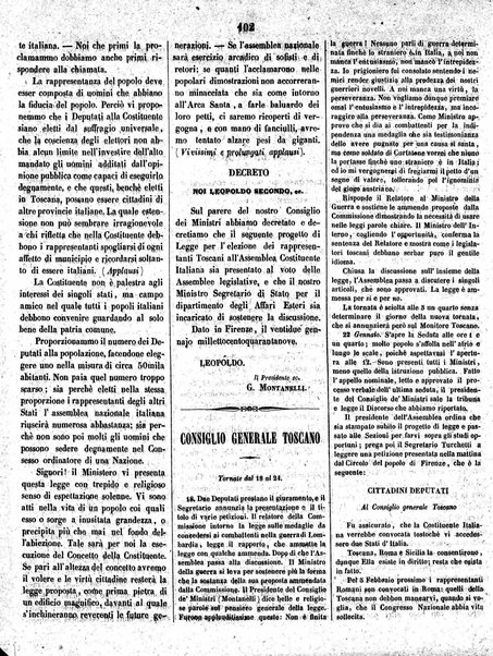 Giornaletto pei popolani : catechismo politico / per cura di P. Thouar e M. Cellini