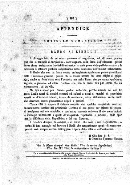 Diario veneto : impressioni e notizie raccolte da un veneziano nelle giornate di marzo 1848 e seguenti