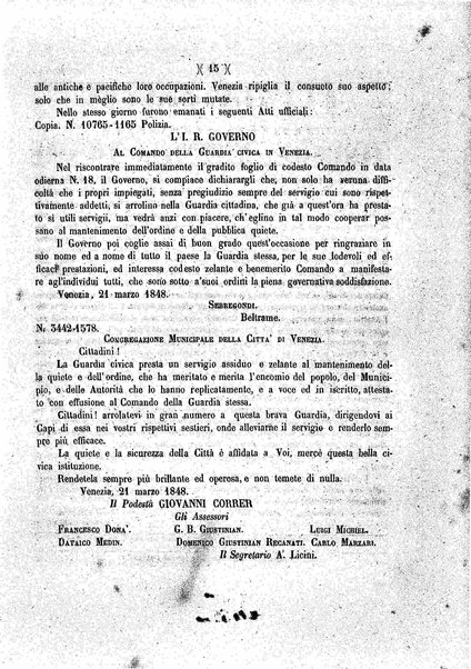 Diario veneto : impressioni e notizie raccolte da un veneziano nelle giornate di marzo 1848 e seguenti