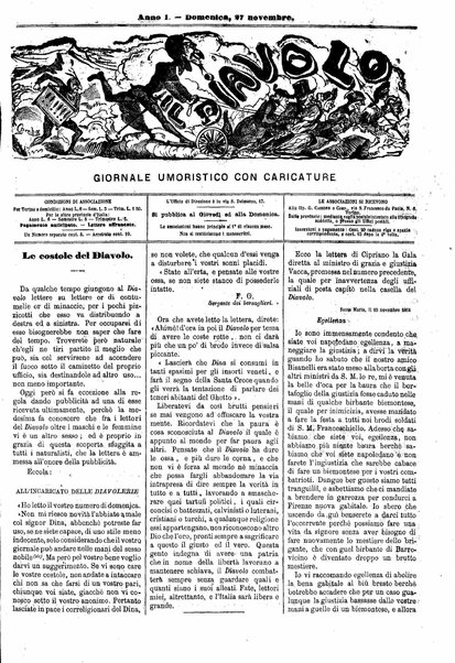 Il diavolo : giornale da ridere e da piangere, con caricature