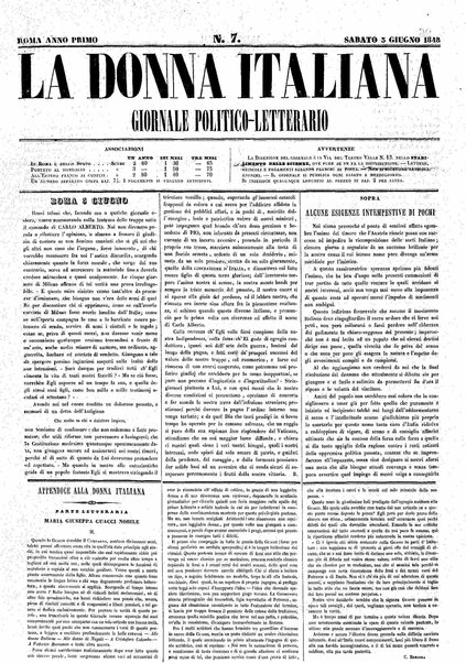 La donna italiana : giornale politico-letterario