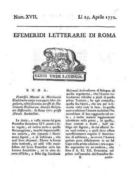 Efemeridi letterarie di Roma