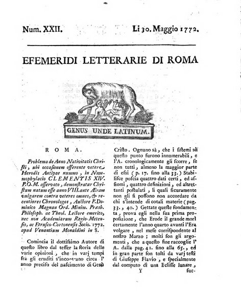 Efemeridi letterarie di Roma