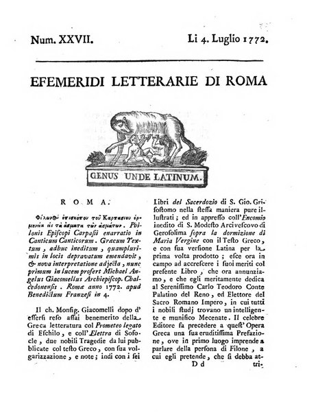 Efemeridi letterarie di Roma