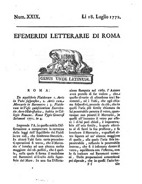 Efemeridi letterarie di Roma