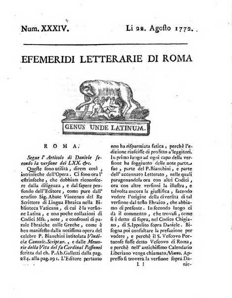 Efemeridi letterarie di Roma