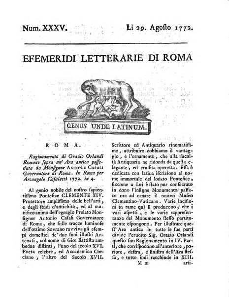 Efemeridi letterarie di Roma