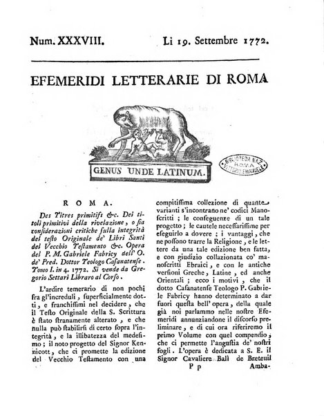 Efemeridi letterarie di Roma