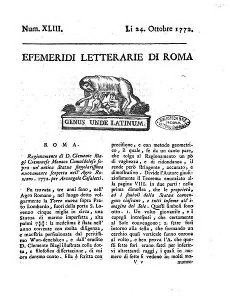 Efemeridi letterarie di Roma