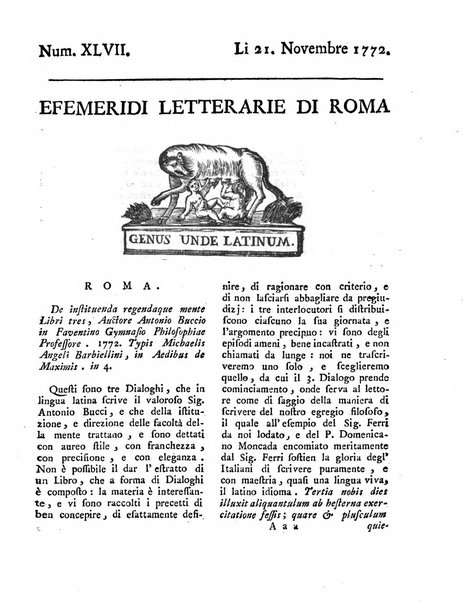 Efemeridi letterarie di Roma