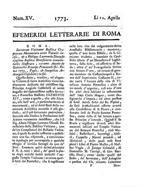 Efemeridi letterarie di Roma