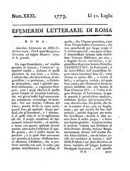 Efemeridi letterarie di Roma