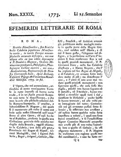 Efemeridi letterarie di Roma