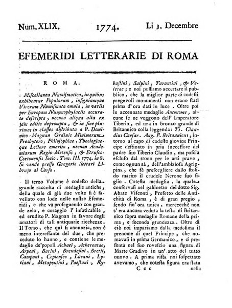 Efemeridi letterarie di Roma