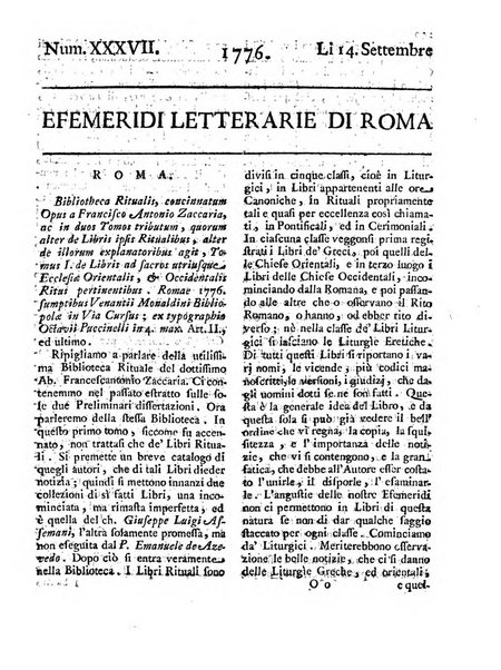 Efemeridi letterarie di Roma