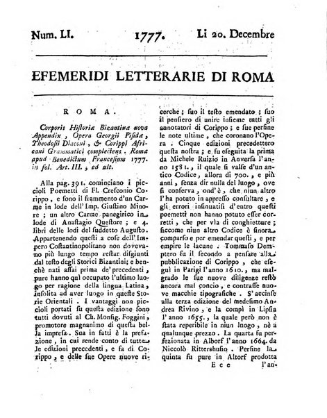 Efemeridi letterarie di Roma