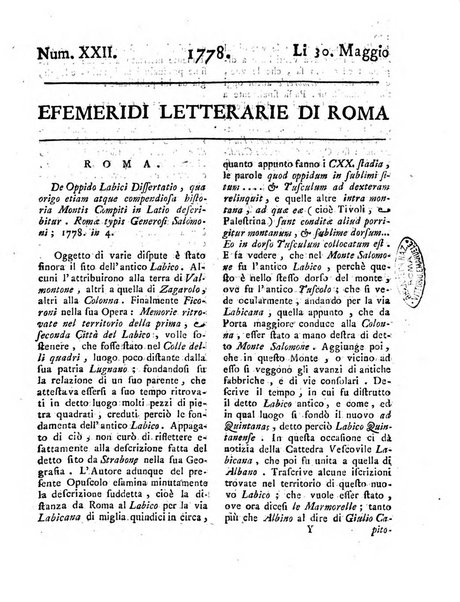 Efemeridi letterarie di Roma