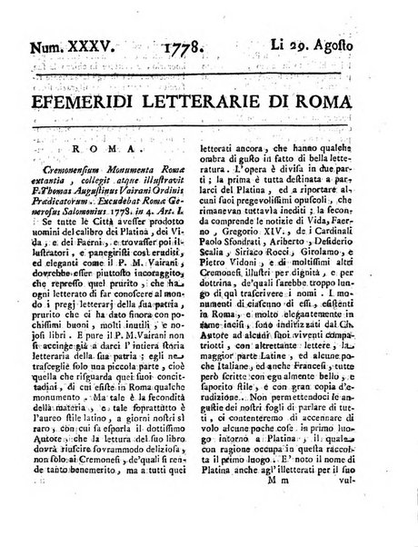 Efemeridi letterarie di Roma