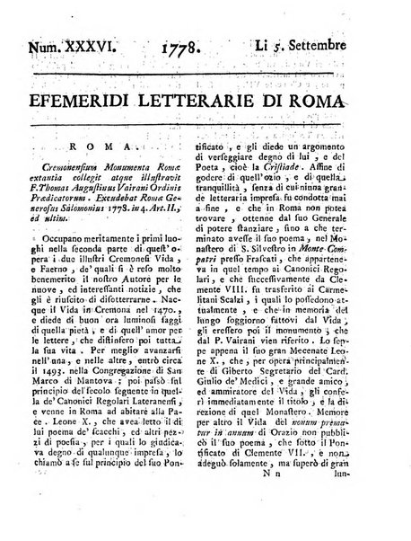 Efemeridi letterarie di Roma