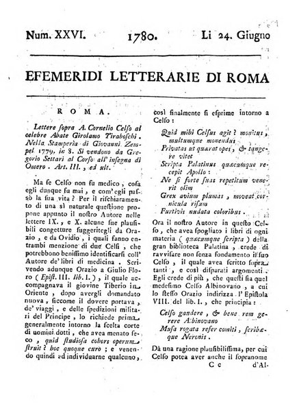 Efemeridi letterarie di Roma