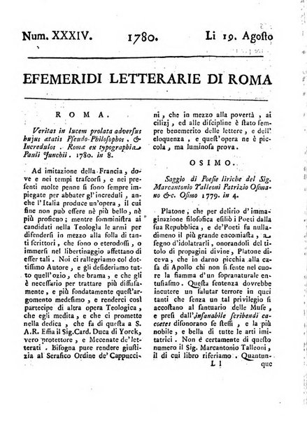 Efemeridi letterarie di Roma