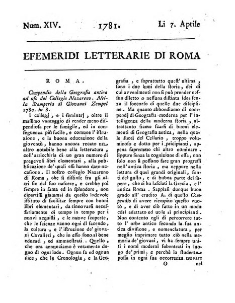 Efemeridi letterarie di Roma