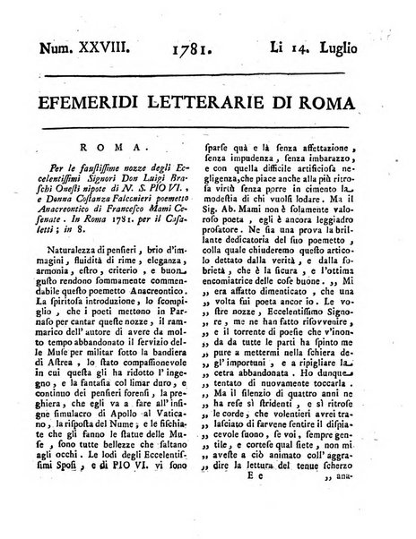 Efemeridi letterarie di Roma