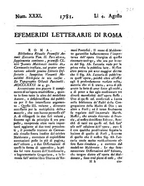 Efemeridi letterarie di Roma