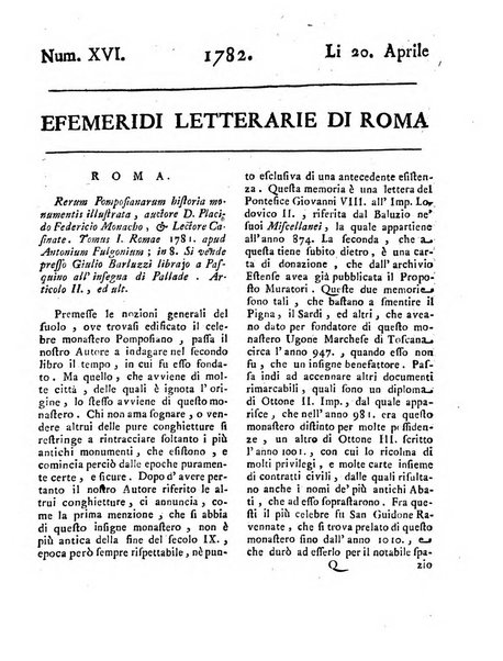 Efemeridi letterarie di Roma