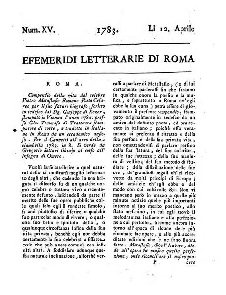 Efemeridi letterarie di Roma