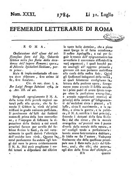 Efemeridi letterarie di Roma