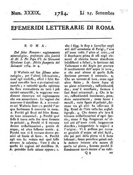 Efemeridi letterarie di Roma