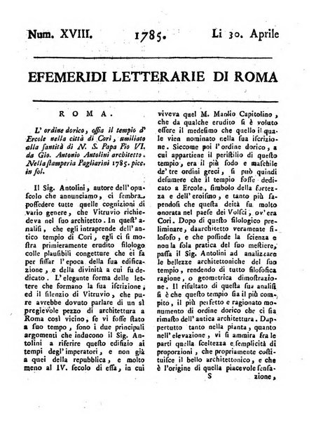 Efemeridi letterarie di Roma