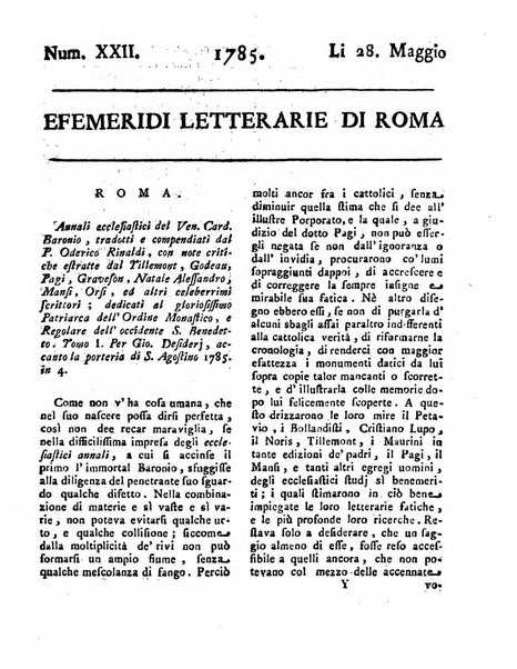 Efemeridi letterarie di Roma