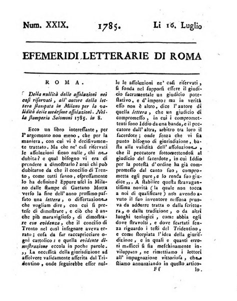 Efemeridi letterarie di Roma